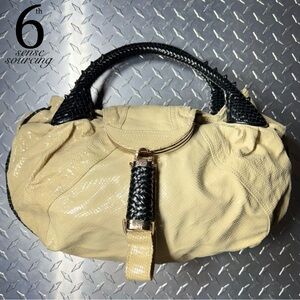 Fendi Vintage Python Spy Hobo in Ivory and Black